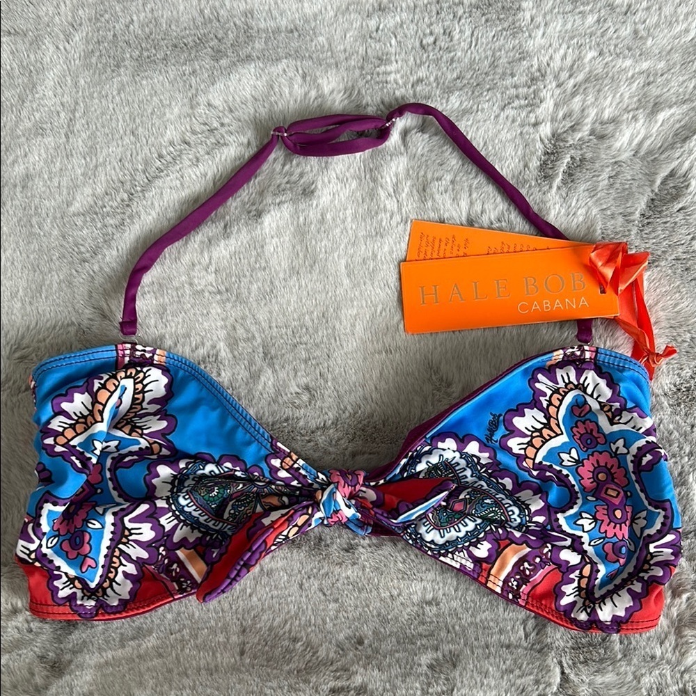 NWT Hale Bob Cabana Bandeau Bikini Top size L